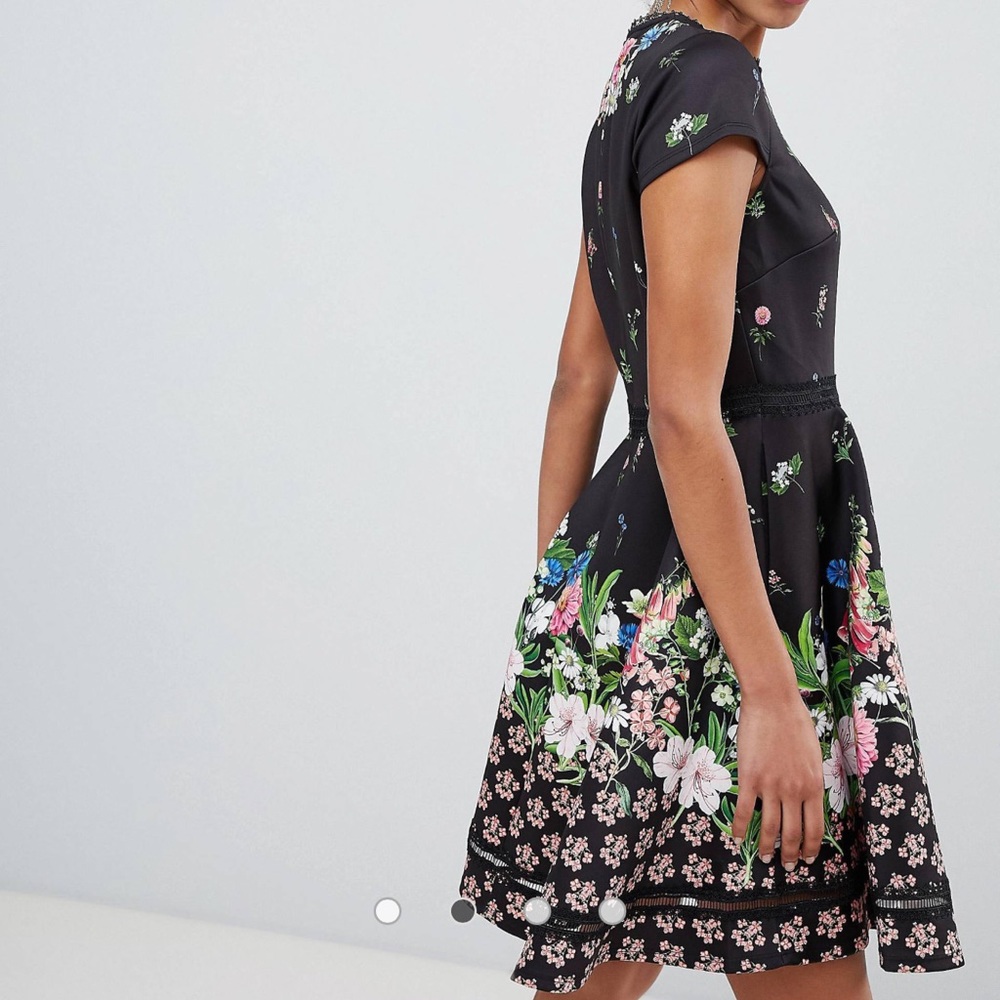 Ted Baker Daissie Florence Trim Skater Dress Size 3/Medium - Picture 3 of 12